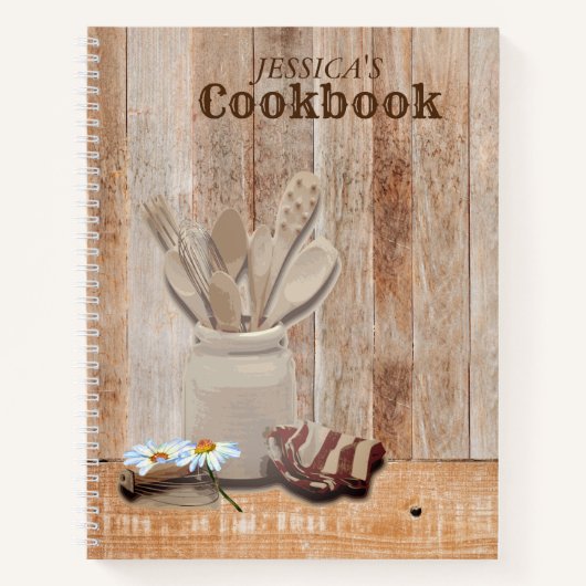 Carnet Country Rustic Personalized Cookbook cuillère de p (Devant)