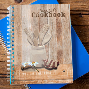 Carnet Country Rustic Personalized Cookbook cuillère de p
