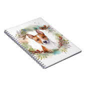 Carnet Coupe de fête de la couronne de Noël Basenji (Côté Droit)