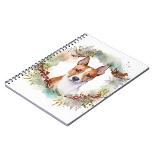 Carnet Coupe de fête de la couronne de Noël Basenji