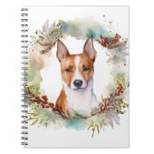 Carnet Coupe de fête de la couronne de Noël Basenji (Devant)