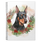 Carnet Coupe festive Doberman Christmas Wreath (Devant)