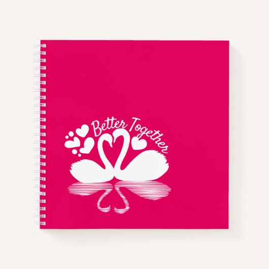 Carnet Couple Cygne Silhouette Reflet dans l'Eau (Devant)