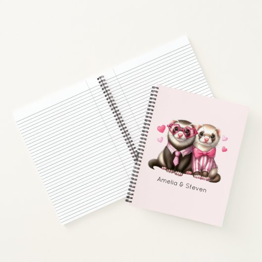 Carnet Couple de loutres mignonnes amoureuses (Intérieur)