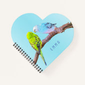 Carnet Couple de perruches mignonnes - personnalisé (Devant)