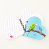 Carnet Couple de perruches mignonnes - personnalisé (Intérieur)