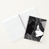 Carnet Couple de silhouette noir et blanc romantique (Intérieur)