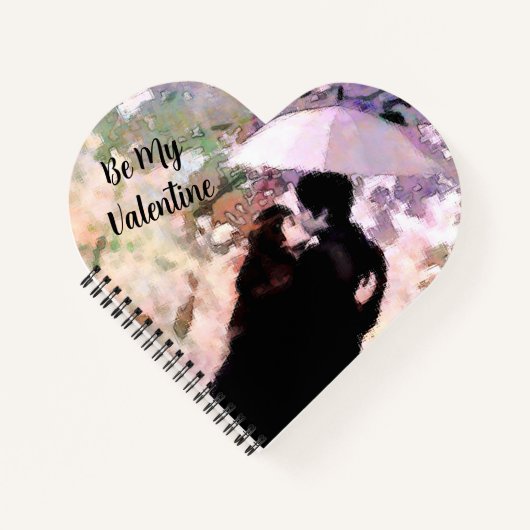 Carnet Couple en amour S'embrasser dans la pluie Art Abst (Devant)