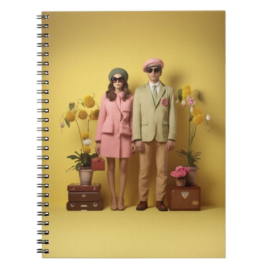 Carnet Couple rétro en jaune (Devant)