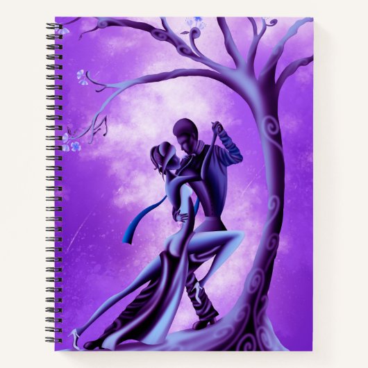 Carnet Couple romantique Dansant le Tango violet (Devant)