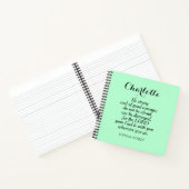 Carnet Courage vert clair Bible Verset Nom personnalisé S (Intérieur)