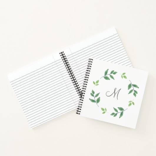 Carnet Courbe de Feuille d'aquarelle simple (Intérieur)