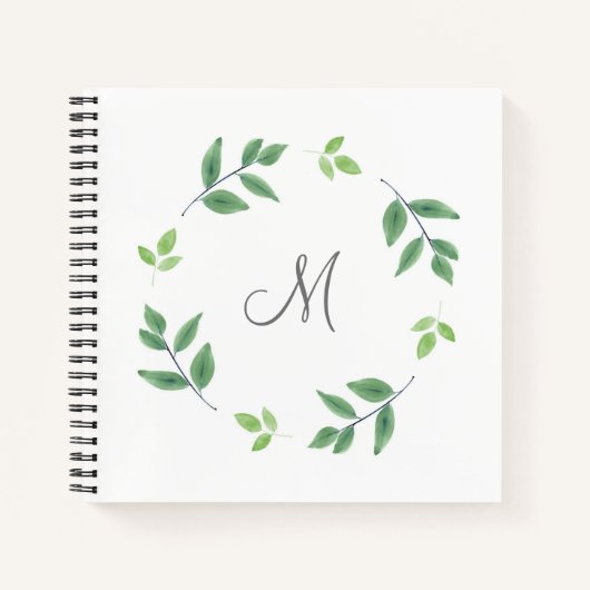 Carnet Courbe de Feuille d'aquarelle simple (Devant)