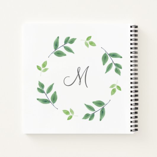 Carnet Courbe de Feuille d'aquarelle simple (Dos)