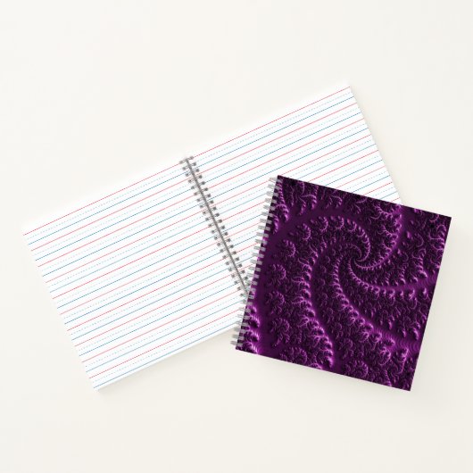 Carnet courbe d'hélice fractale violette 3d Mandelbrot (Intérieur)