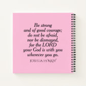 Carnet Courbe rose clair Verse Bible Nom personnalisé Sim (Dos)