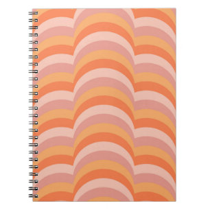 Carnet Courbes de style rétro rose et orange motif