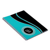 Carnet Courbes modernes Duo Tone Monogramme (Côté Droit)