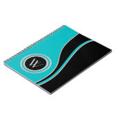 Carnet Courbes modernes Duo Tone Monogramme (Côté gauche)