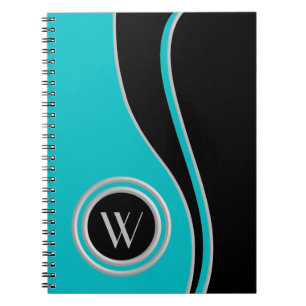Carnet Courbes modernes Duo Tone Monogramme