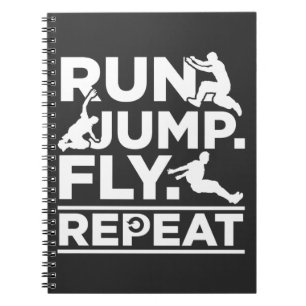 Carnet Courir Athlète sauter Freerunner Run Sauter Voler