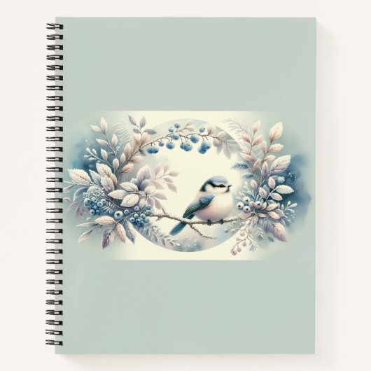 Carnet Couronne de baies de merlebleu d'hiver (Devant)