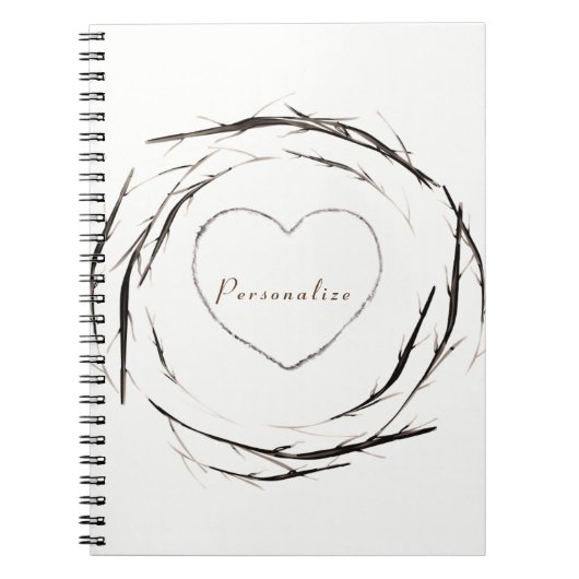 Carnet Couronne de brindilles et branches rustiques Journ (Devant)
