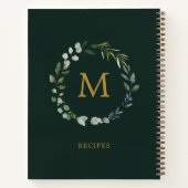 Carnet Couronne de feuilles de sauge verte rustique avec  (Dos)