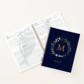 Carnet Couronne de feuilles de sauge verte rustique avec  (Intérieur)