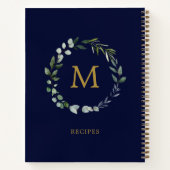 Carnet Couronne de feuilles de sauge verte rustique avec  (Dos)