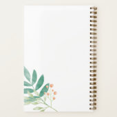 Carnet Couronne de fleurs en aquarelle rose personnalisée (Verso)