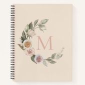 Carnet Couronne de fleurs initiale de monogramme de recet (Devant)