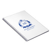 Carnet Couronne de luxe bleue pour mariage avec monogramm (Côté Droit)