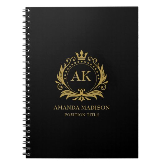 Carnet Couronne de luxe en or Monogramme (Devant)