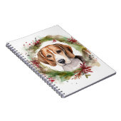 Carnet Couronne de Noël Beagle Chien festif (Côté Droit)