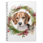 Carnet Couronne de Noël Beagle Chien festif (Devant)