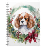 Carnet Couronne de Noël Cavalier King festive Pup  (Devant)