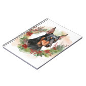 Carnet Couronne de Noël festive de Doberman (Côté gauche)