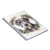 Carnet Couronne de Noël Wolfhound Chien de fête (Côté Droit)