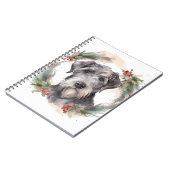 Carnet Couronne de Noël Wolfhound Chien de fête (Côté gauche)
