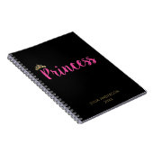 Carnet Couronne de police de script rose princesse (Côté Droit)