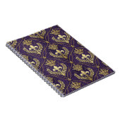 Carnet Couronne d'or Fleur-de-lis Royale Motif Violet Art (Côté Droit)