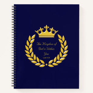 Carnet Couronne d'or & Verset biblique du Royaume de Dieu