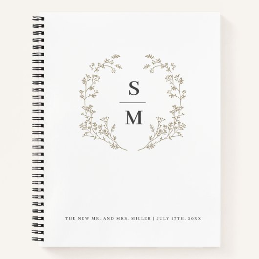 Carnet Couronne dorée Planification de mariage moderne él (Devant)