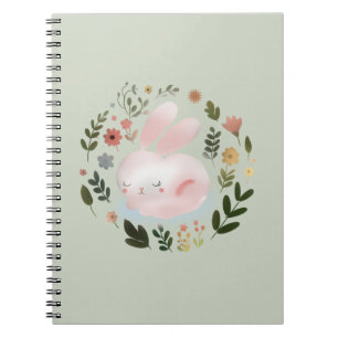 Carnet Couronne florale de Pâques mignonne aux couleurs p