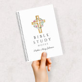 Carnet Couronne florale personnalisée Croix religieuse