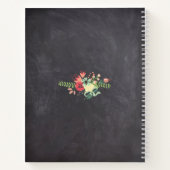 Carnet Couronne florale sur Monogramme de tableau noir (Dos)