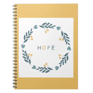 Carnet couronne mignonne de plantes et de cœurs avec insc