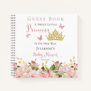 Carnet Couronne   Papillons Floral Princesse Baby shower 