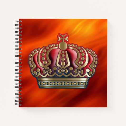 Carnet Couronne Royale - Or Bleu Rouge (Devant)